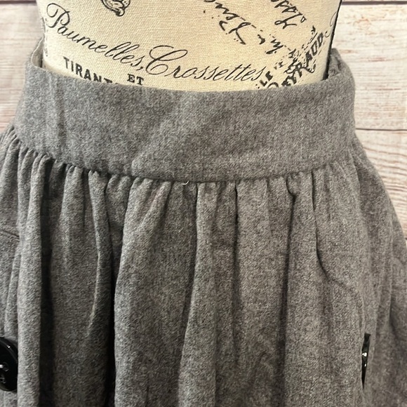 Anthropologie Taikonhu A-line Skirt Wool & Cashmere Button Detail Size 8 Lined - Picture 3 of 10